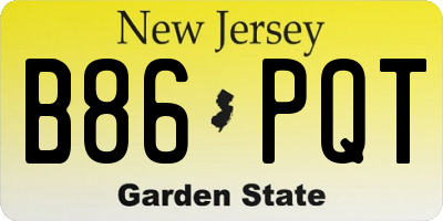 NJ license plate B86PQT