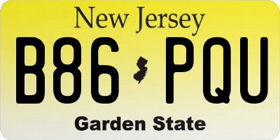 NJ license plate B86PQU