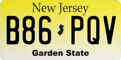NJ license plate B86PQV
