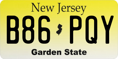 NJ license plate B86PQY