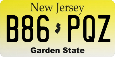 NJ license plate B86PQZ