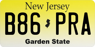 NJ license plate B86PRA