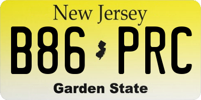 NJ license plate B86PRC