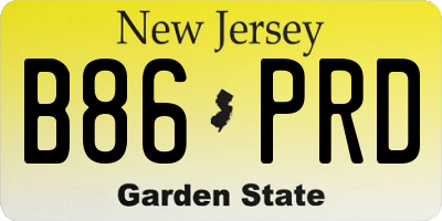 NJ license plate B86PRD