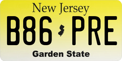 NJ license plate B86PRE