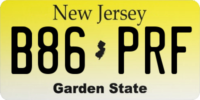NJ license plate B86PRF