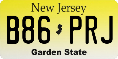 NJ license plate B86PRJ