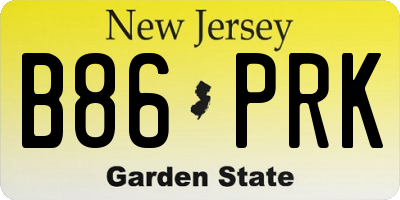 NJ license plate B86PRK