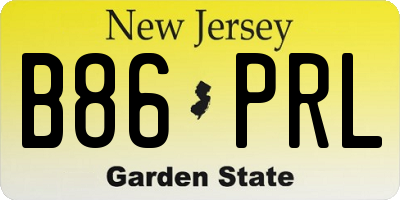 NJ license plate B86PRL