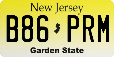 NJ license plate B86PRM