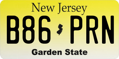 NJ license plate B86PRN