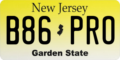 NJ license plate B86PRO