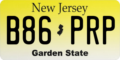 NJ license plate B86PRP