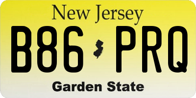 NJ license plate B86PRQ