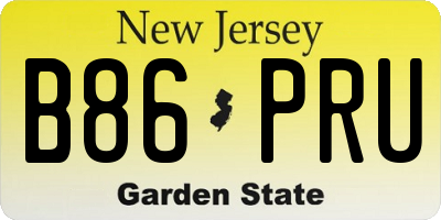 NJ license plate B86PRU