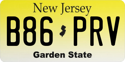 NJ license plate B86PRV