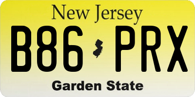 NJ license plate B86PRX