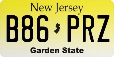 NJ license plate B86PRZ