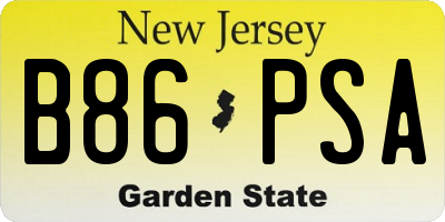 NJ license plate B86PSA