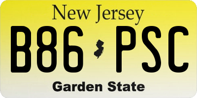 NJ license plate B86PSC