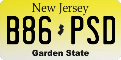 NJ license plate B86PSD