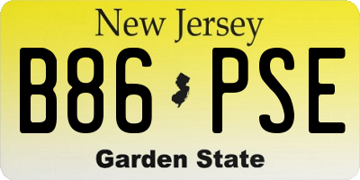 NJ license plate B86PSE