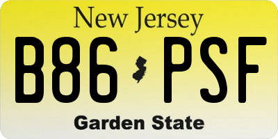NJ license plate B86PSF