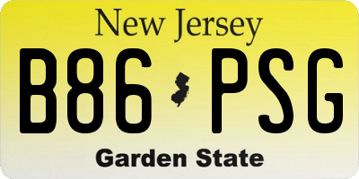 NJ license plate B86PSG