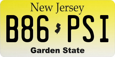 NJ license plate B86PSI