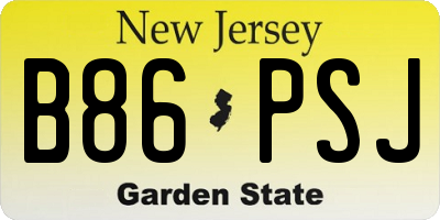 NJ license plate B86PSJ