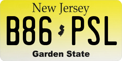 NJ license plate B86PSL