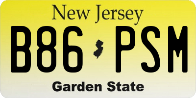 NJ license plate B86PSM