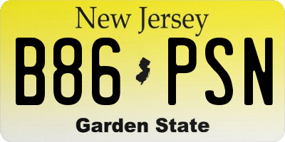 NJ license plate B86PSN