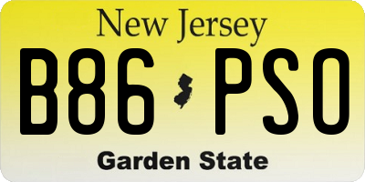 NJ license plate B86PSO