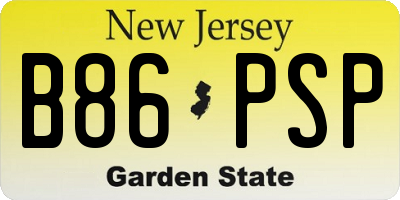 NJ license plate B86PSP