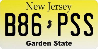 NJ license plate B86PSS