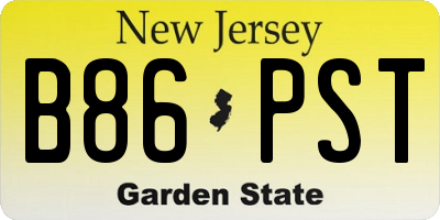 NJ license plate B86PST