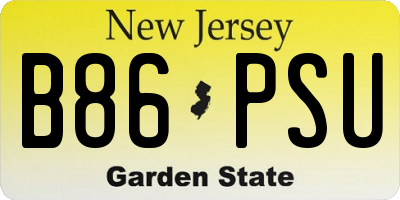 NJ license plate B86PSU