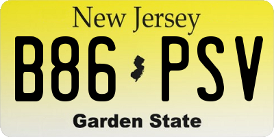 NJ license plate B86PSV