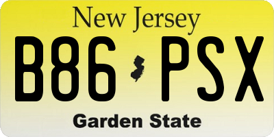 NJ license plate B86PSX