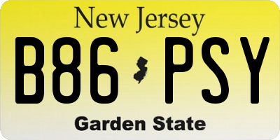 NJ license plate B86PSY
