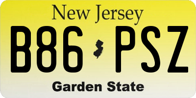 NJ license plate B86PSZ