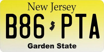 NJ license plate B86PTA