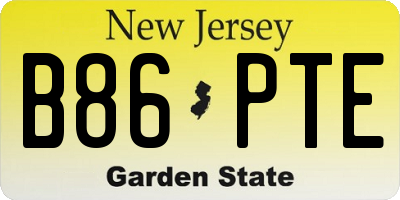 NJ license plate B86PTE