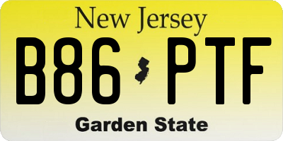 NJ license plate B86PTF