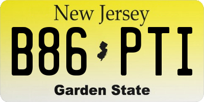 NJ license plate B86PTI