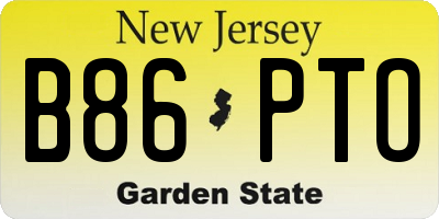 NJ license plate B86PTO