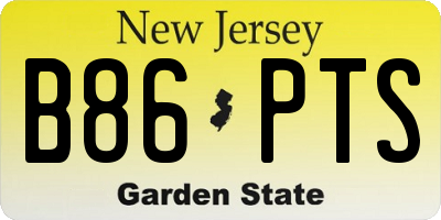 NJ license plate B86PTS