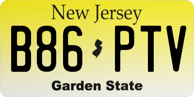NJ license plate B86PTV