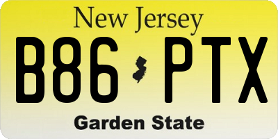 NJ license plate B86PTX